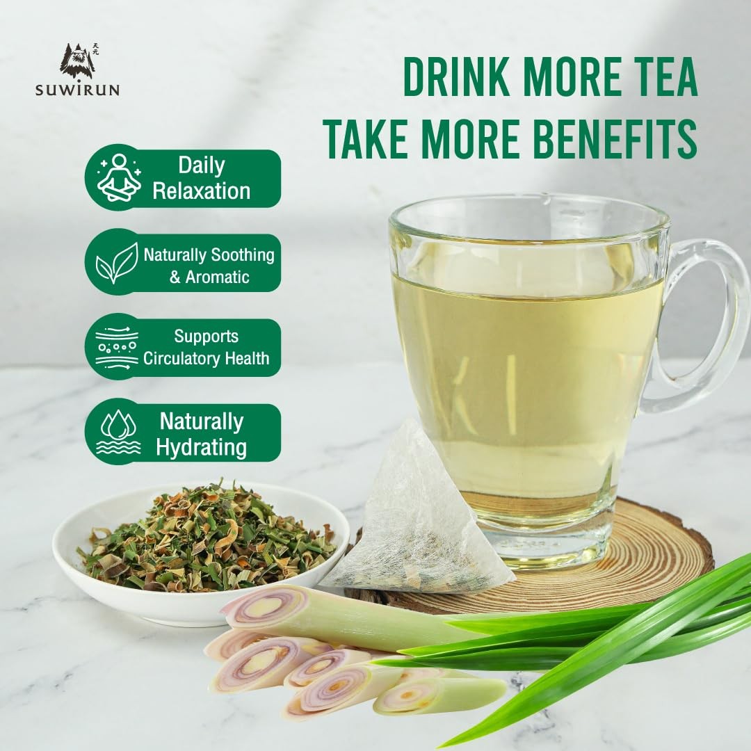 Organic Lemongrass & Pandan Tea 25 Bags – Product of Thailand – Aromatic Thai…
