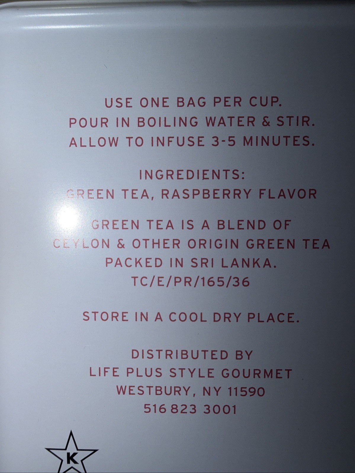 TEA NOW 💖 50 Tea Bags RASPBERRY GREEN TEA INFUSION 💖 BB: 11/2027