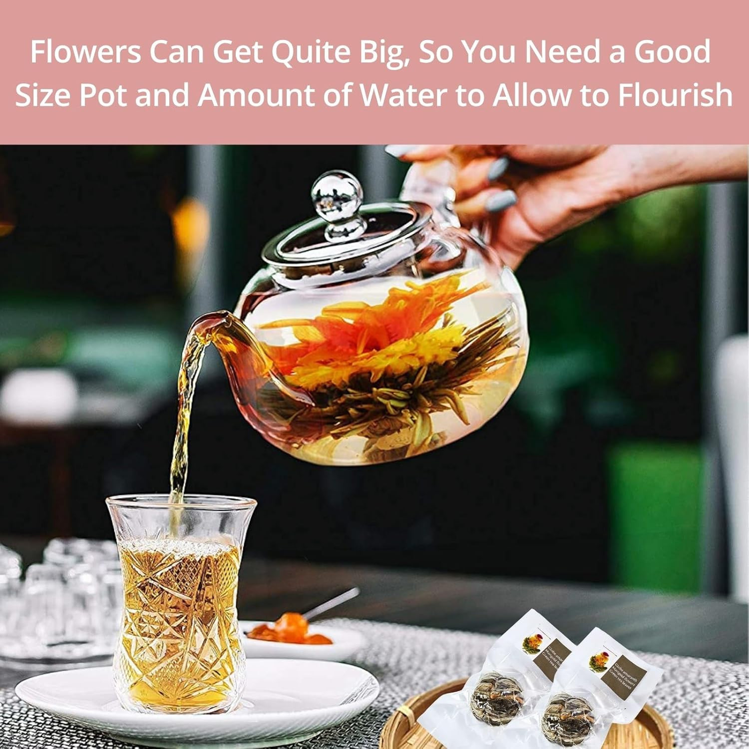 Blooming Tea Flowers Gift Set, 10 Unique Varieties Flowering Tea Balls, Individu