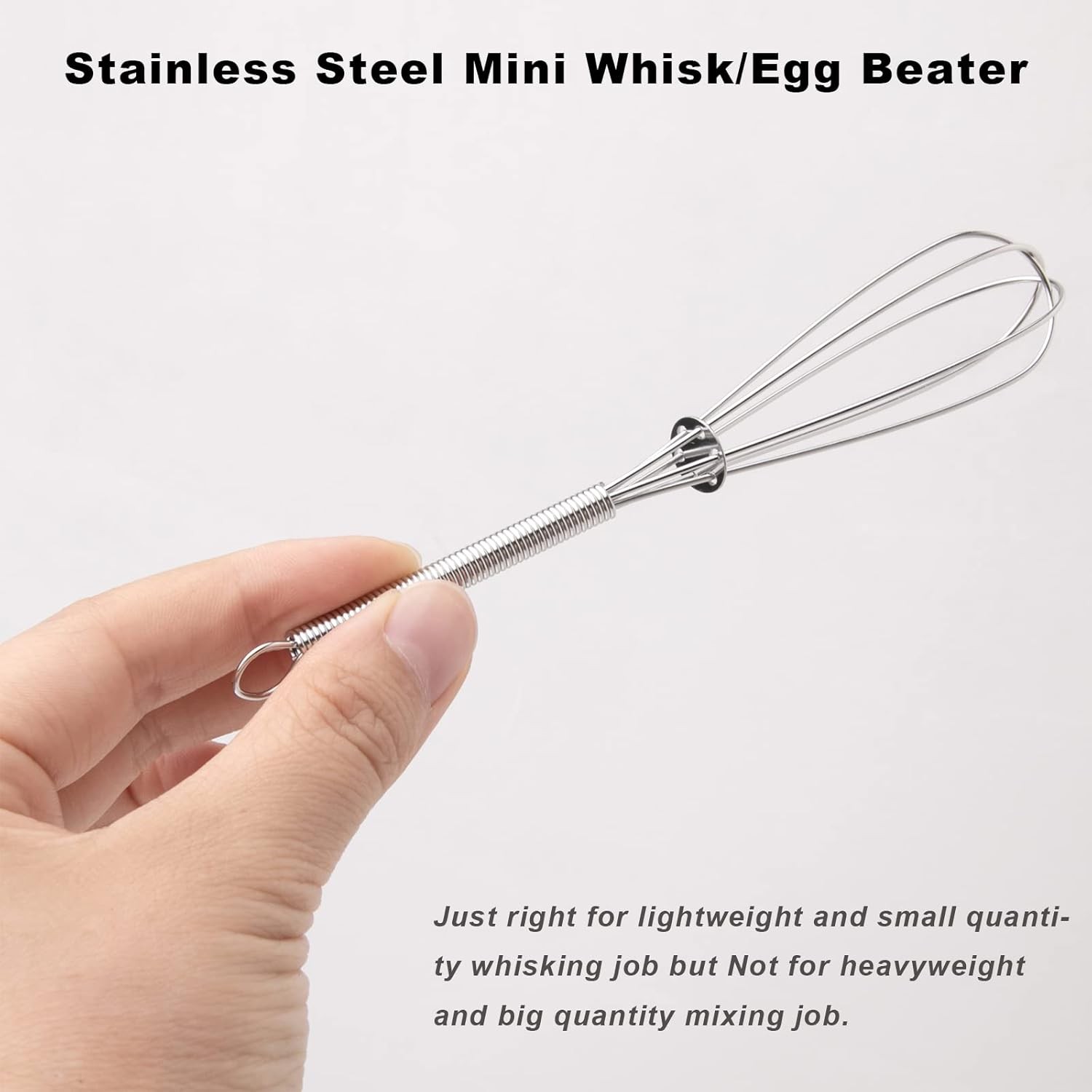 CHuangQi 5 Inch Endurance Stainless Steel Mini Whisk/Egg Beater, Set Silver