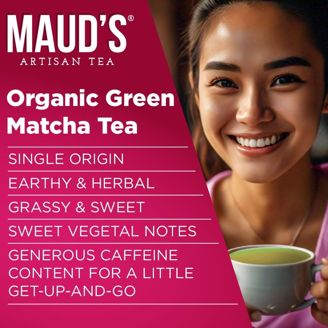 Maud’s Organic Matcha Green Tea Pods, 24 ct, Recyclable 24 Count (Pack of 1)