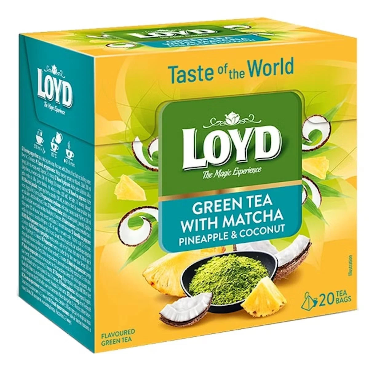 LOYD Green Tea with Matcha Pineapple & Coconut Exotic Blend 20 Tea Bags (4 Pack)