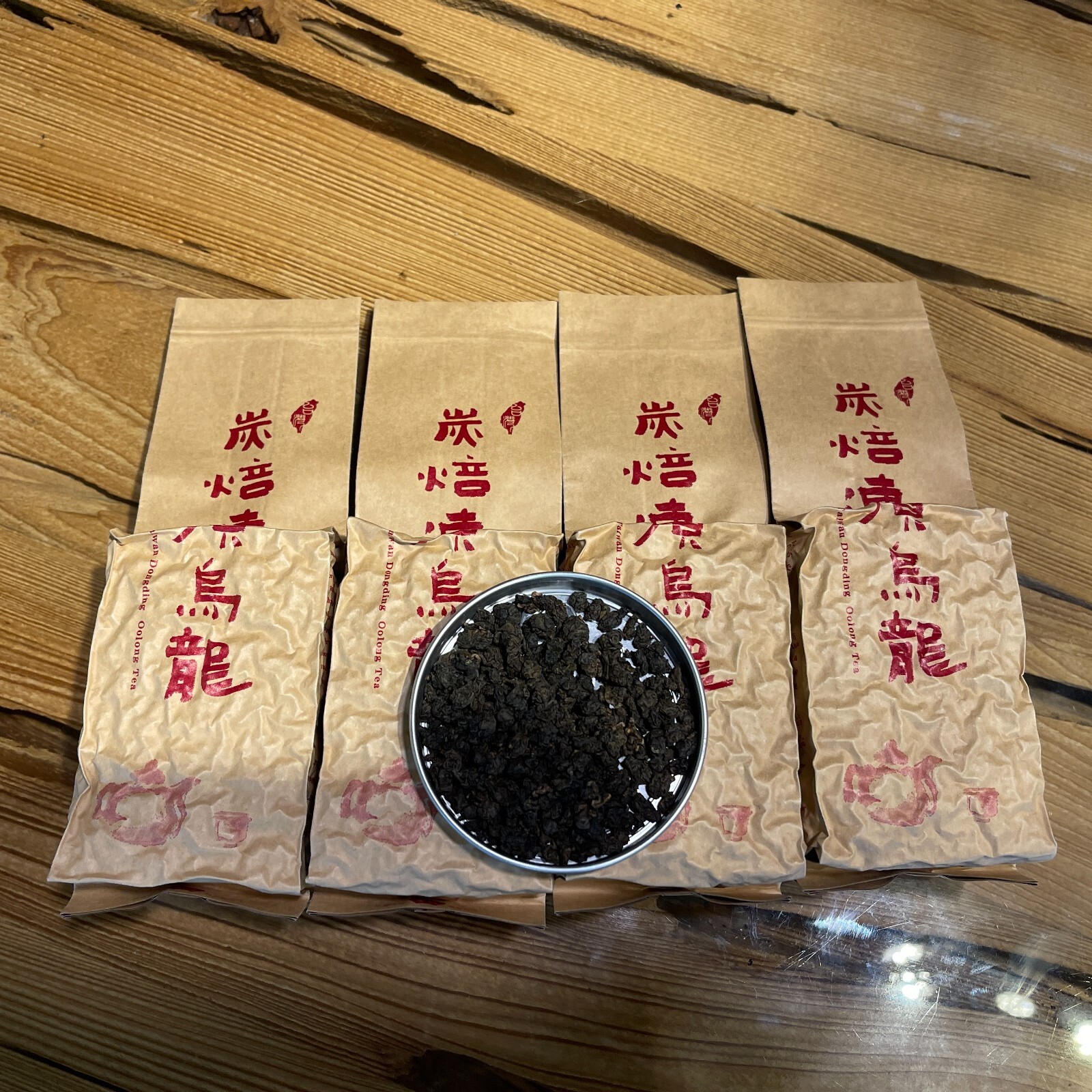 Taiwan Dong Ding Oolong Tea, Medium-Heavy Charcoal Roast (Level 5), 150g × 4