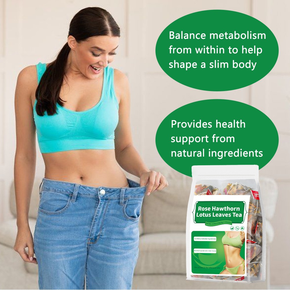 Rose Hawthorn Lotus Leaves Tea Management Healthy Body Shape 30 Packs Unisex