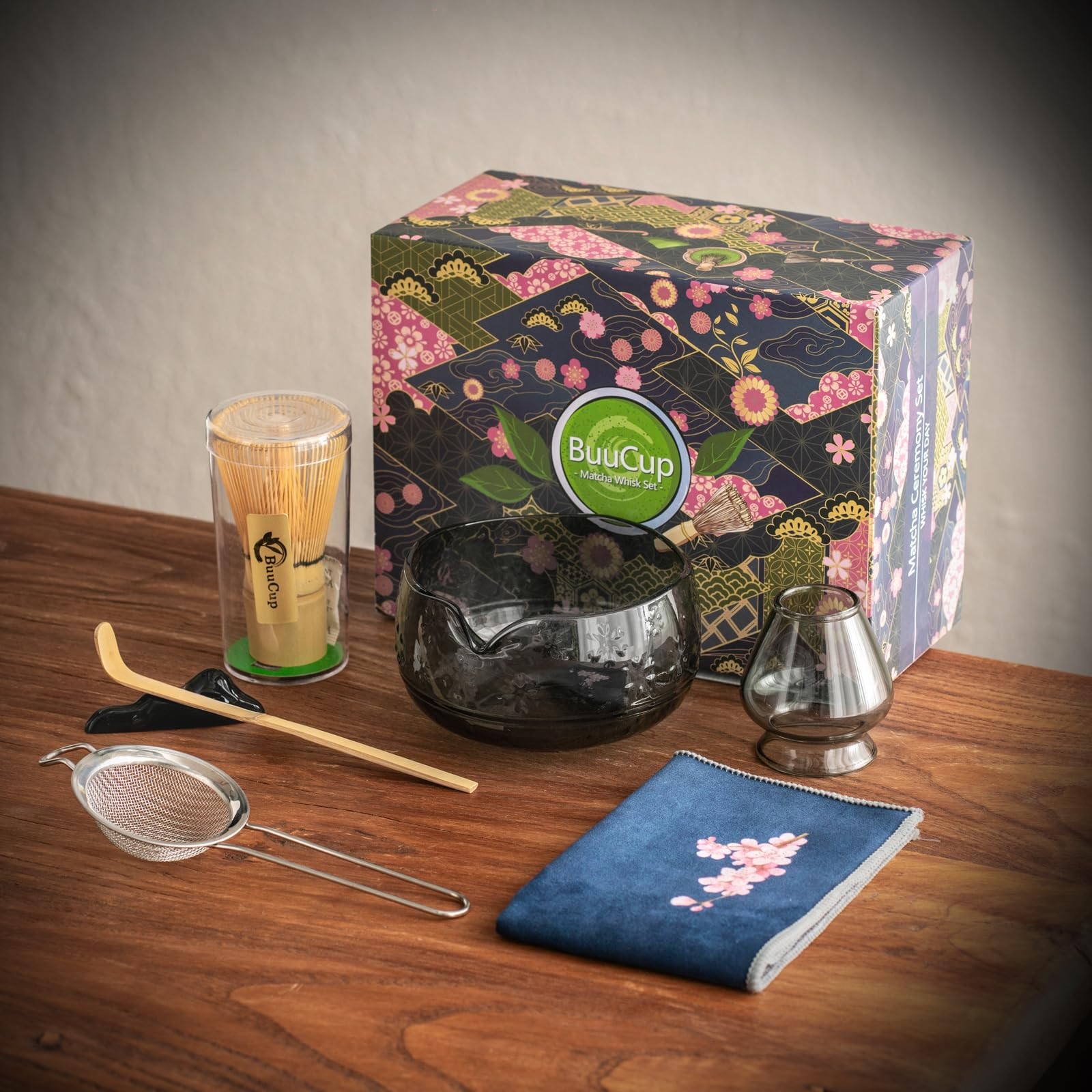 Buucup Matcha Whisk Set, Glass Matcha Kit Set Includes Matcha Bowl, Matcha Wh…