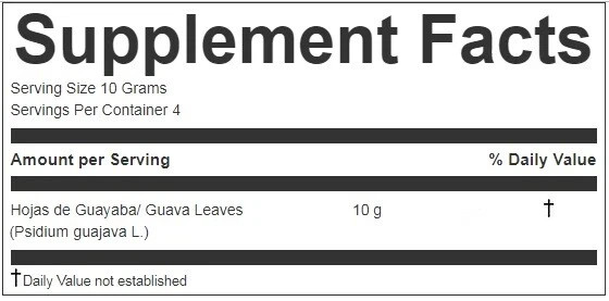 Guayaba Herbal Tea | Loose Leaf Guava Tea | 1.41 oz | 100% Natural Guava Leaves