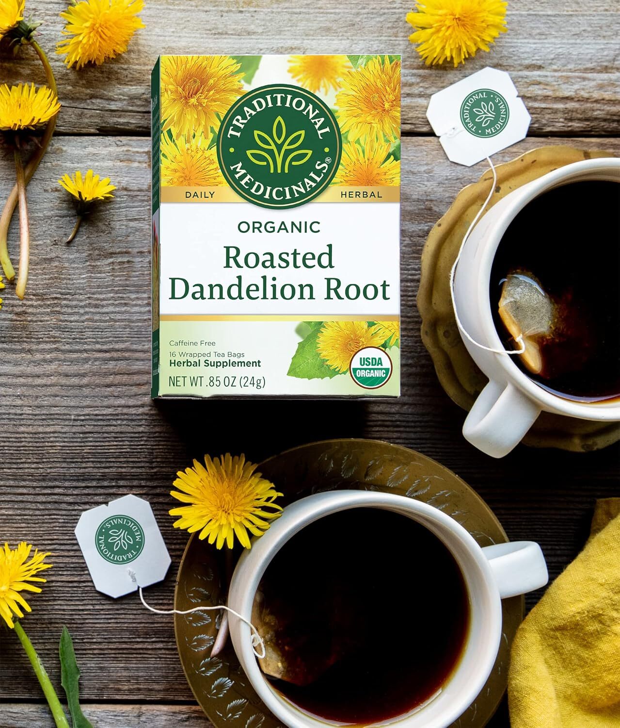 Traditional Medicinals Organic Roasted Dandelion Root Herbal Tea Tea Bags 16