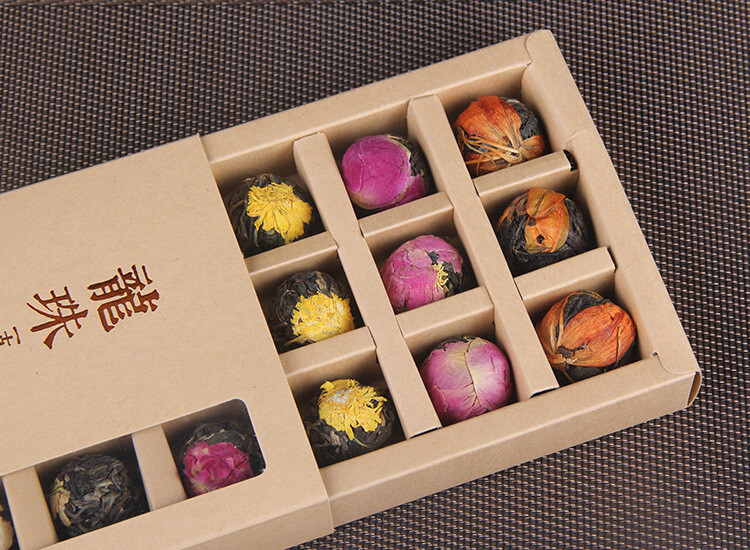Yunnan Raw Pu’er Scented Tea 120g (18pcs) Dragon Ball Gift Box Jasmine 6 Flavor