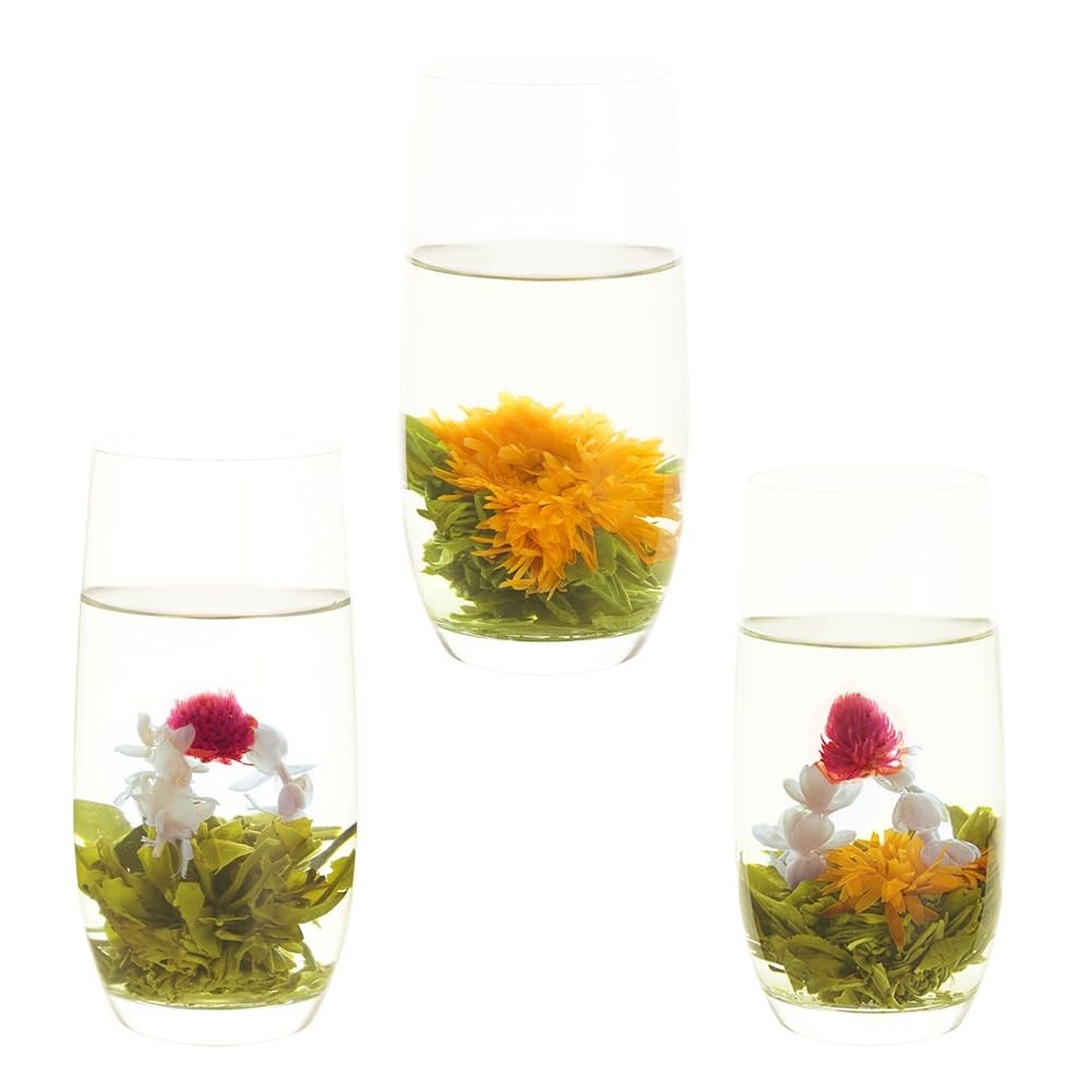 LWXLJMJZC-12pcs Individually Wrapped Blooming Tea,Jasmine Flowering , Green