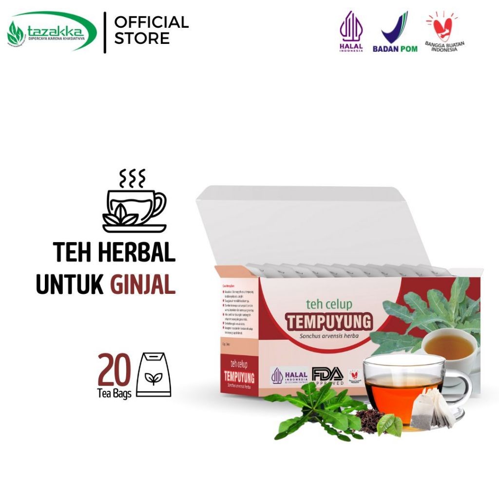 3x Tempuyung Leaf Herbal Tea Bags 40g Bundle 3×20 Sachets 120g Aroma Ritual