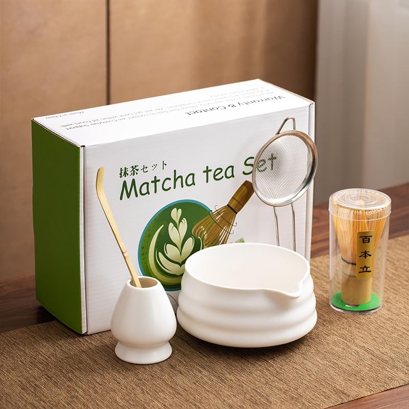 Matcha Set With Bowl, Matcha Sifter, Matcha Whisk Holder and Spoon- The Perfe…
