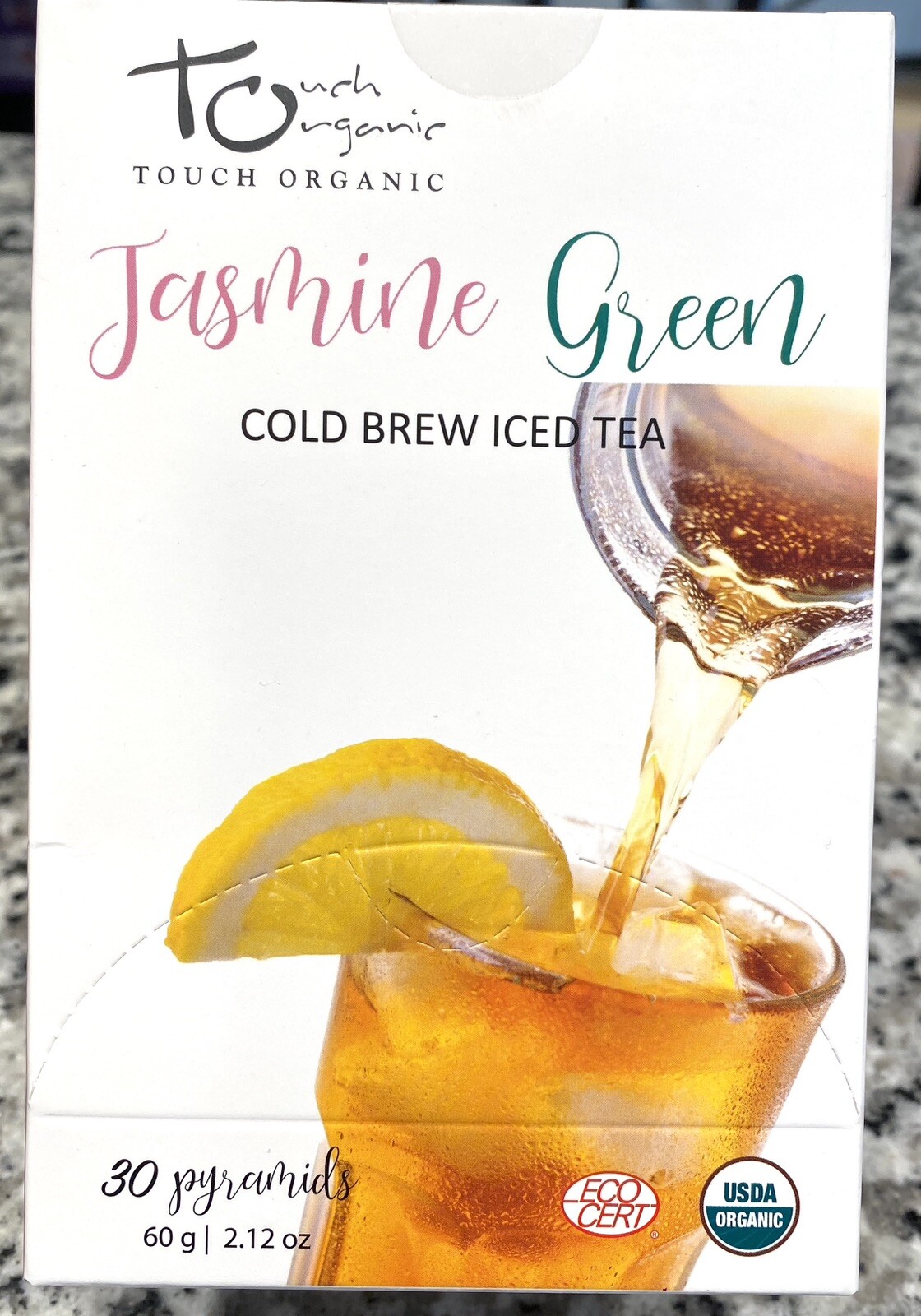 ICED TEA Cold Brew JASMINE GREEN Tea w/ Matcha 30 Pyarmids 2.12 oz Touch Organic