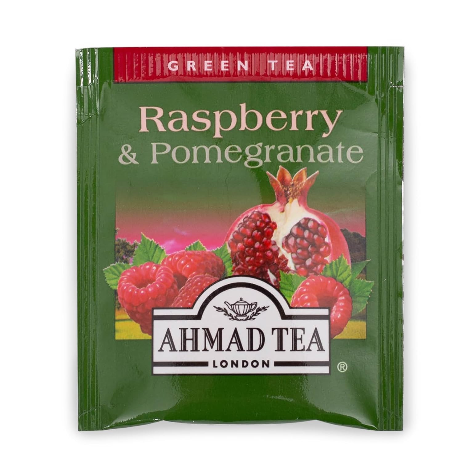 Foil-Enveloped Teabags Green Tea, Raspberry & Pomegranate, 20Count (Pack of 6)
