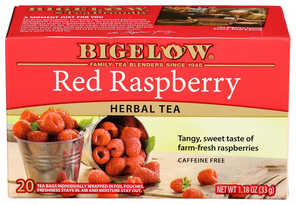Bigelow Red Raspberry Tea Herbal Tea 20 Bags Caffeine Free Pack of 3