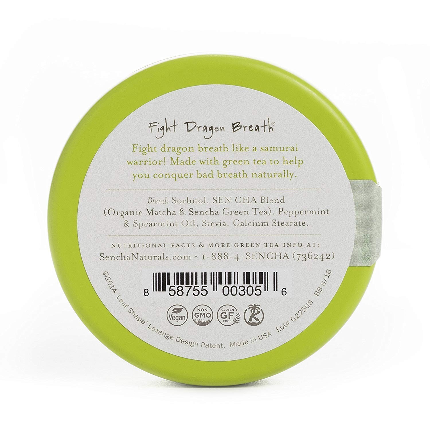 SEN CHA Naturals Green Tea Mints, Moroccan Mint, 1.2 oz x 6^
