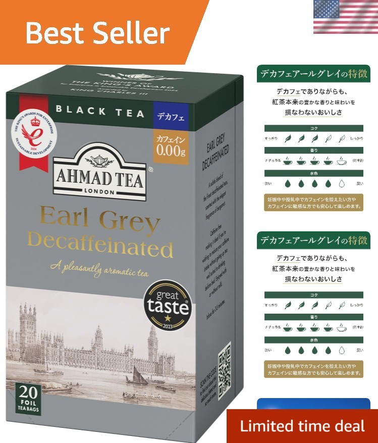 Decaffeinated Earl Grey Tea – 20 Tagged Teabags in Foil Envelopes