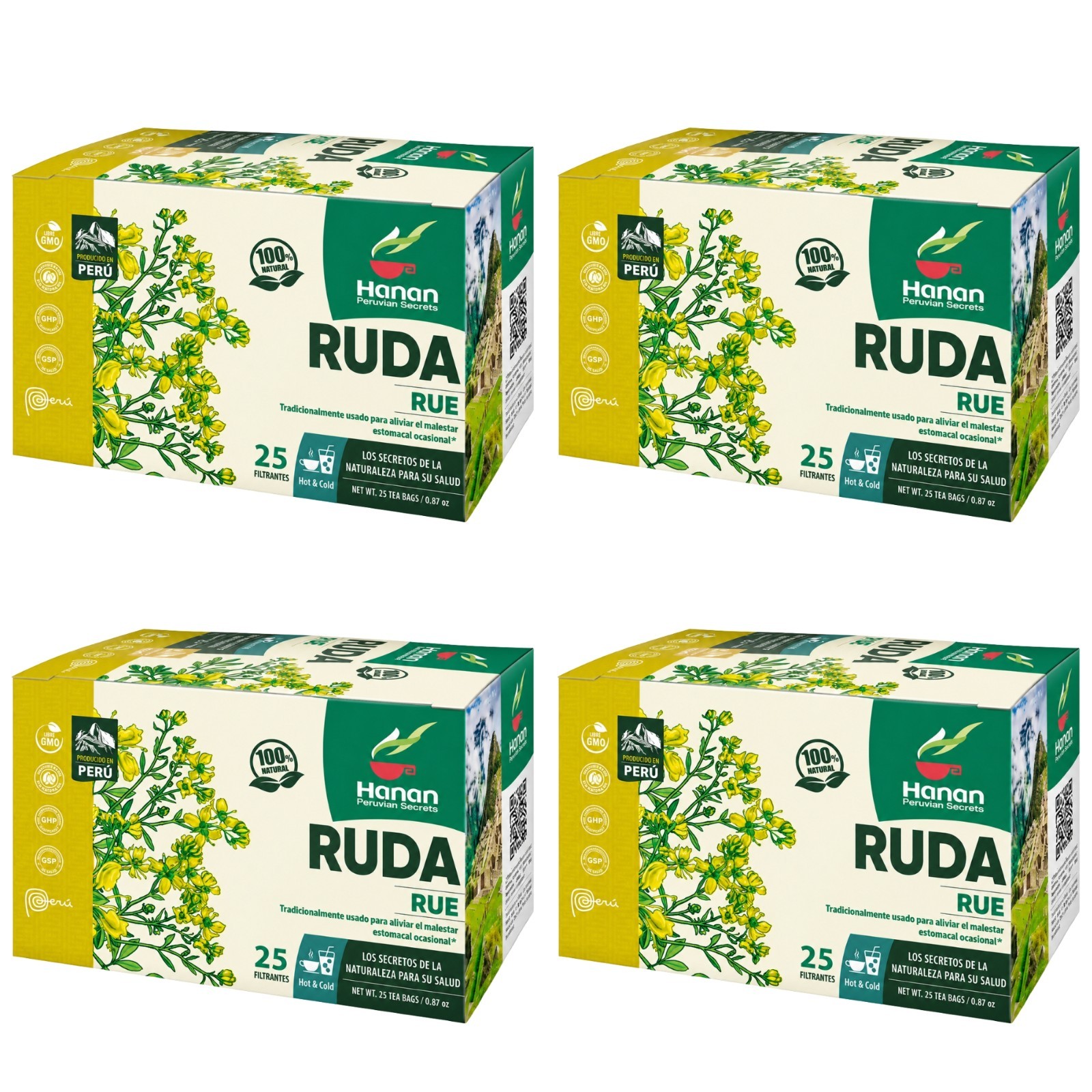 Te de Ruda 100% Natural Rue 100 Tea Bags for Relaxation & Well-Being from Peru
