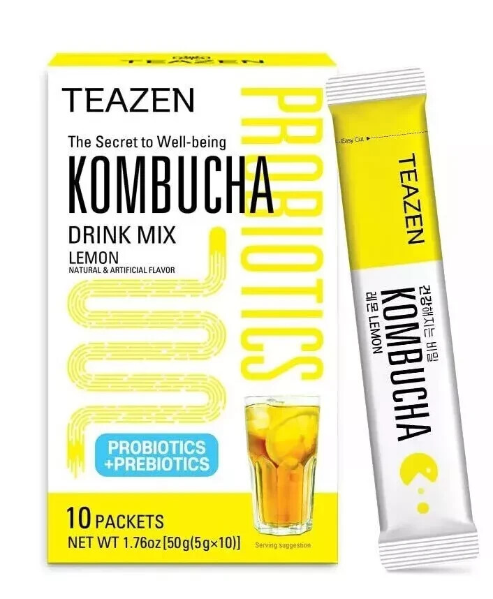 Teazen Kombucha Lemon (5g x 10) , FREE SHIPPING WORLD WIDE