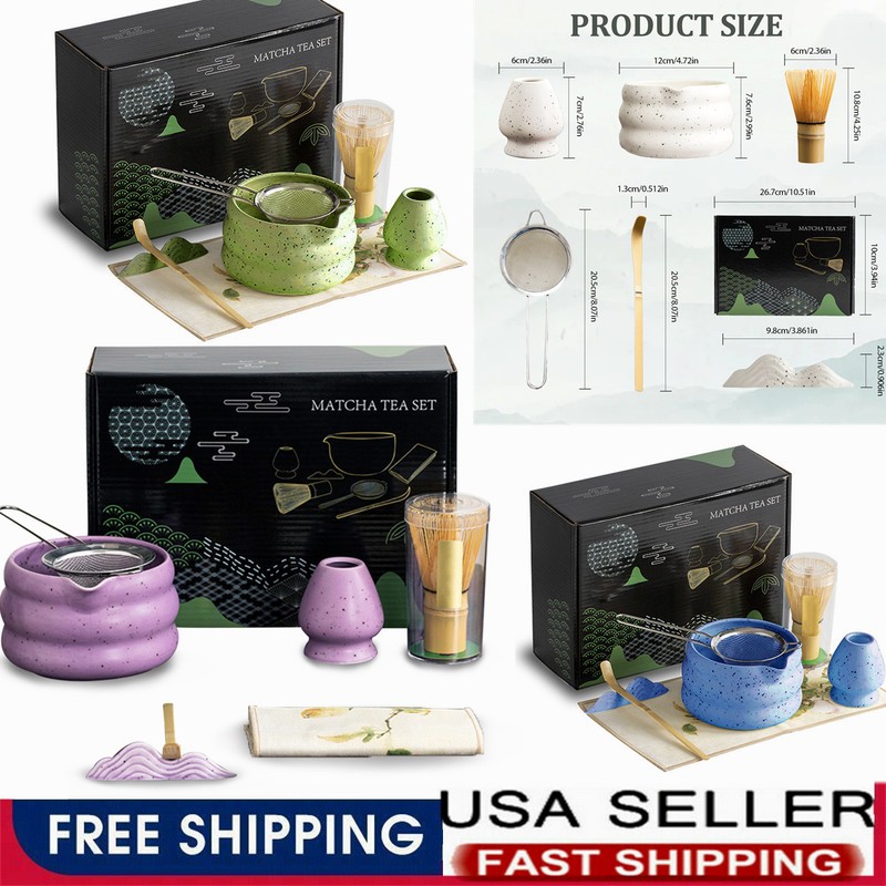 7Pcs Japanese Matcha Tea Set Whisk Tea Ceremony Kits Tea Making Tools For Gifts