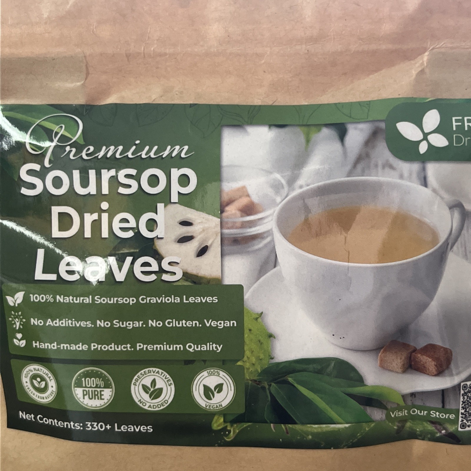 FreshDrinkUS, 330+ Premium Soursop Dried Leafs tea leaves