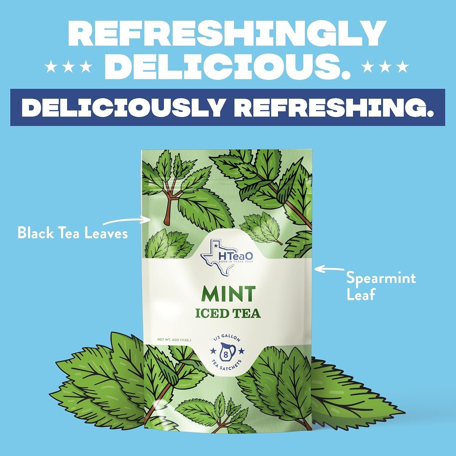Mint Black Tea Packets – Brew 8 Gallons of Refreshing Iced Tea in 5 Minutes