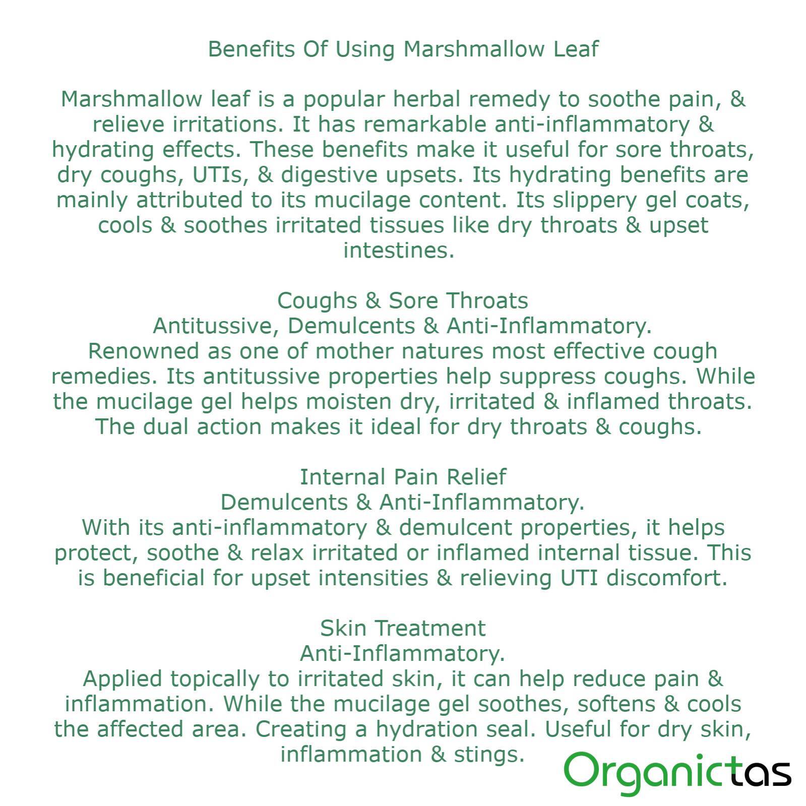 Organic Marshmallow Leaf Tea Loose Dried Althaea Officinalis Herb with Benefits