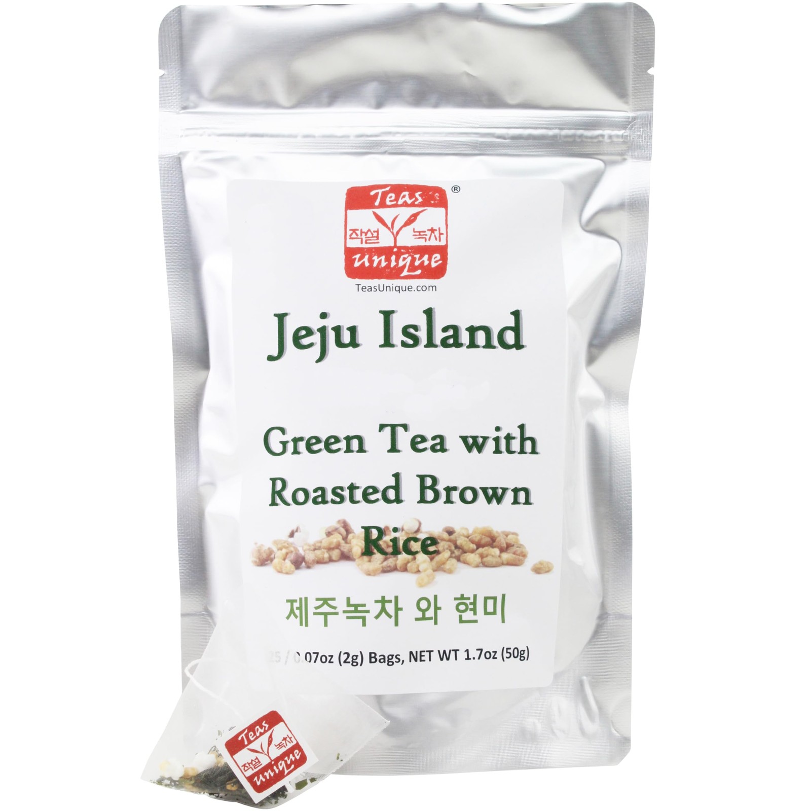 Teas Unique Korean Jeju Island Green Tea with Roasted Brown Rice, 25 Tea Bags (5