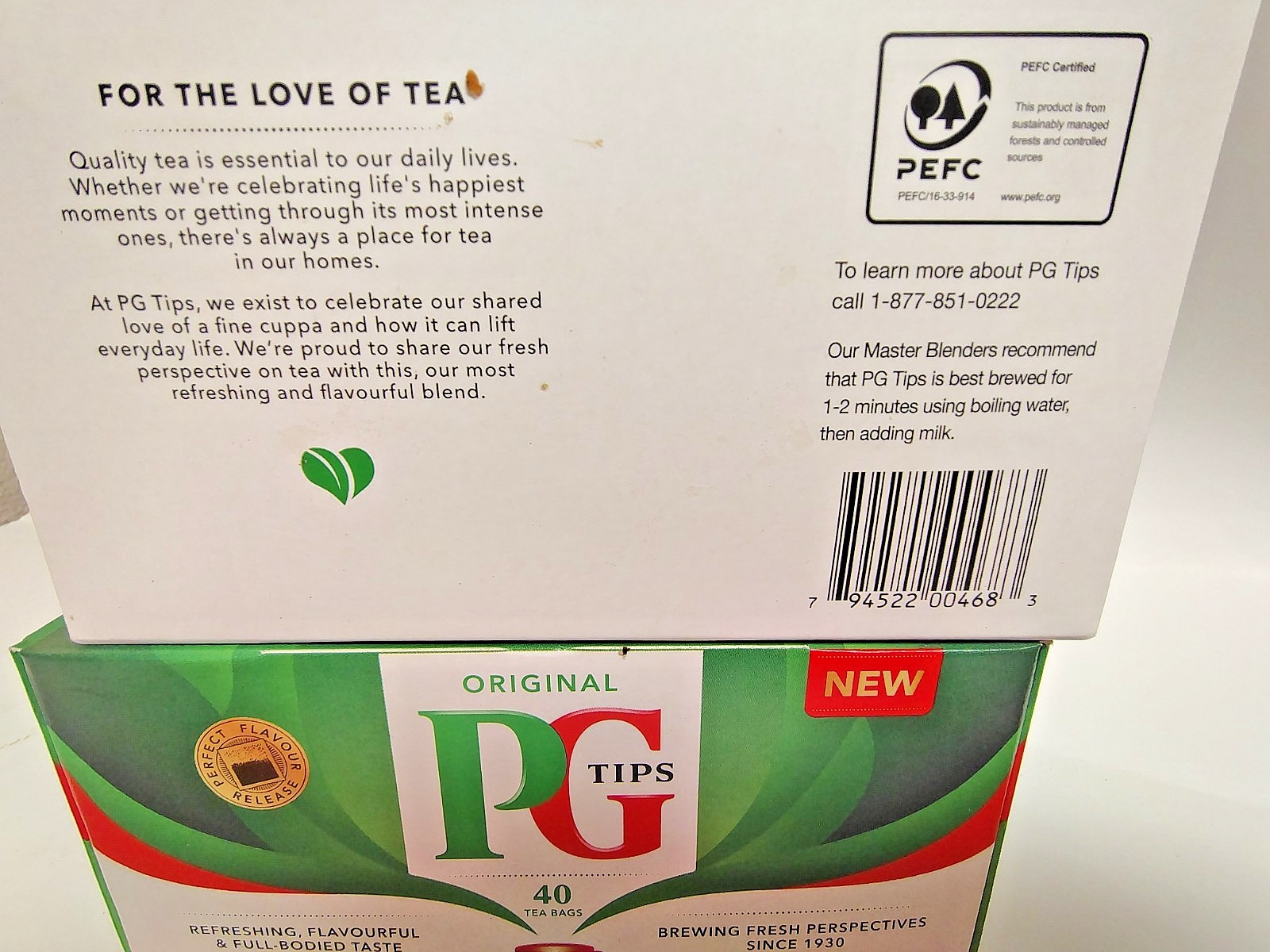PG Tips Original Black Tea, 40 Bags/Box, BB 7/2027, Lot of 2