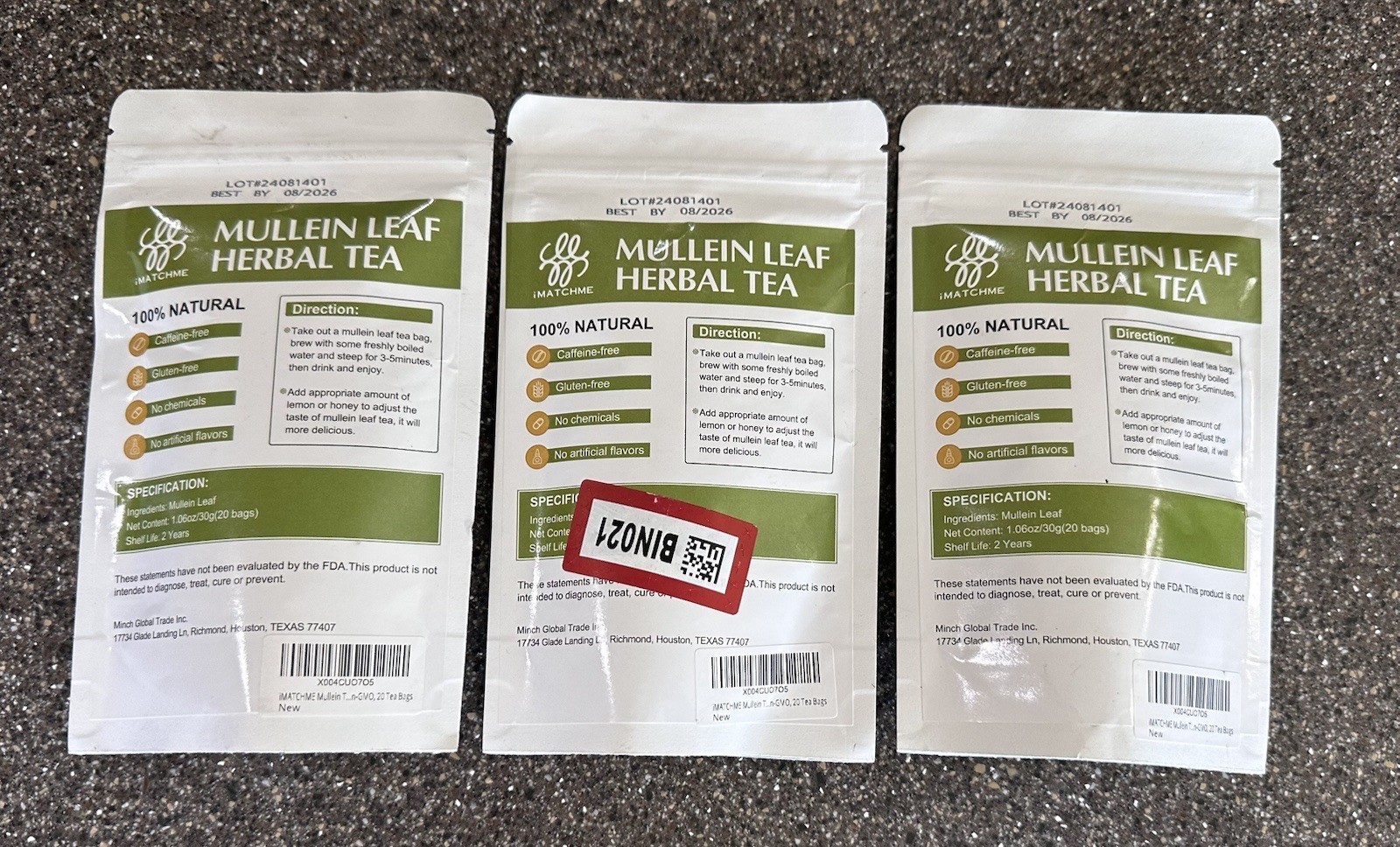 Mullein Leaf Tea Bags for Lung Cleanse, Respiratory Support and Mucus Allergies