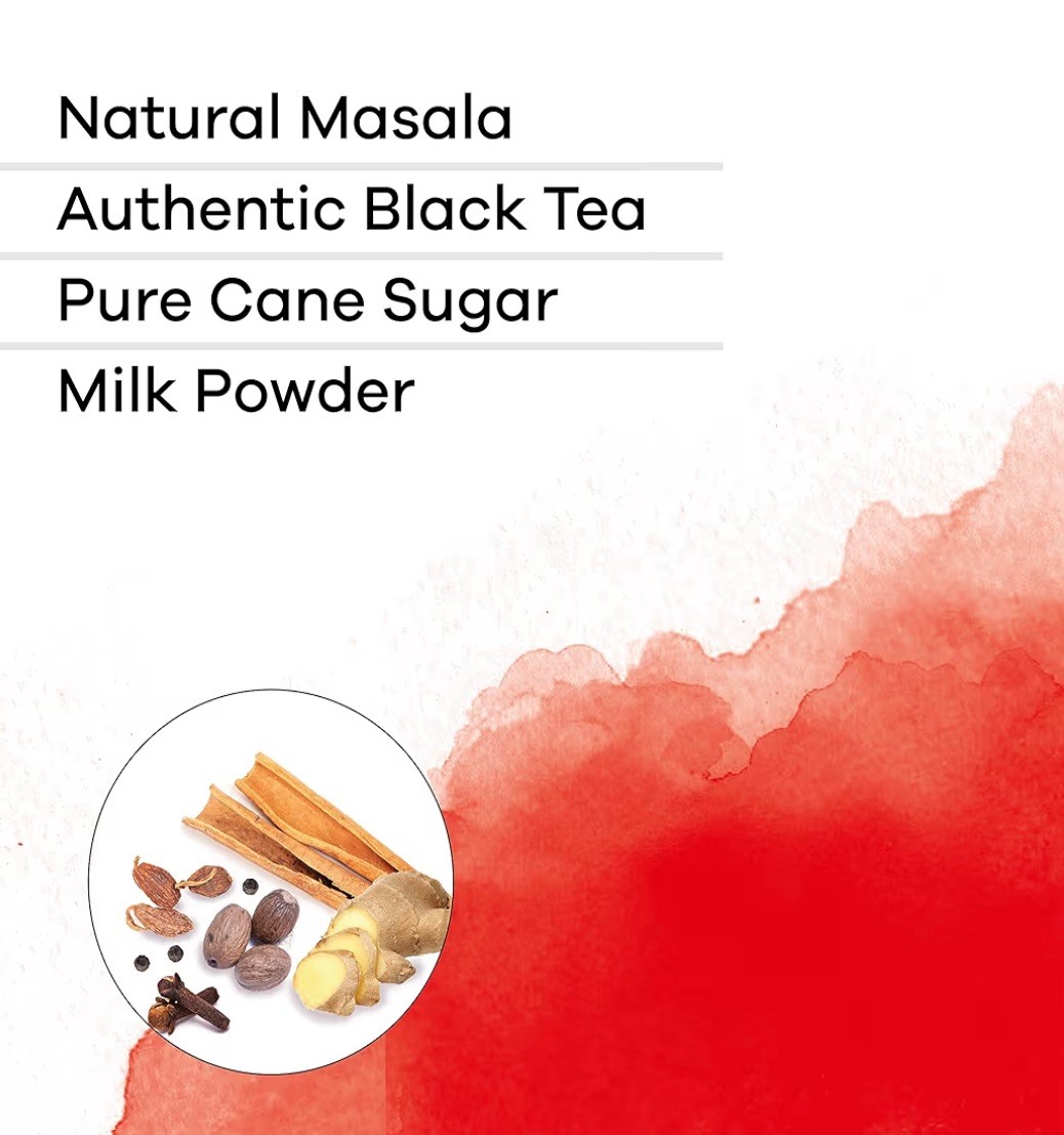 QuikTea Masala Chai Tea Latte 20 Pack Instant Chai Authentic Indian Spiced Tea