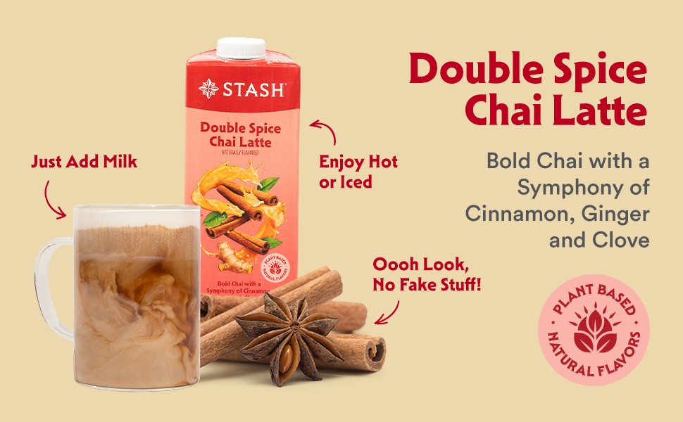 STASH Double Spice Chai Latte – Dairy Plant Based Tea Concentrate – Caffeinated