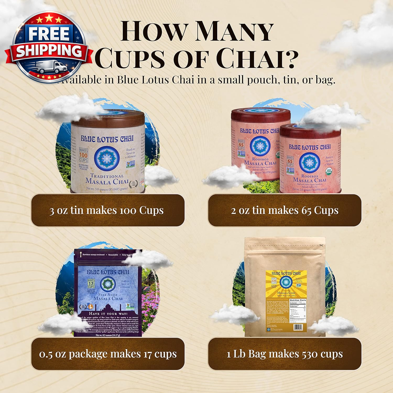 – Golden Masala Flavor Chai – Makes 100 Cups – 3 Ounce Masala S