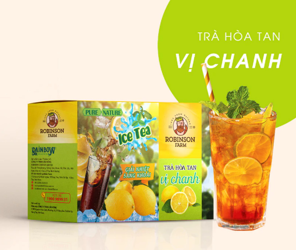 Lemon Flavor Instant Vietnamese Tea 1 Box (18 bags x 15g)