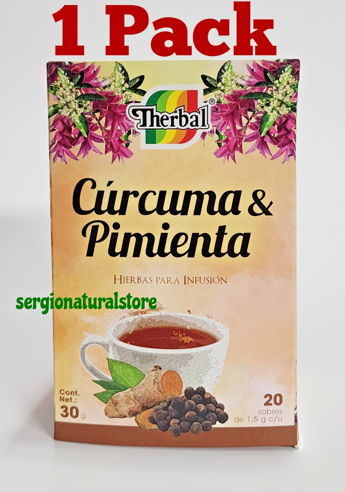 Turmeric and Black Pepper Tea (Te Curcuma y Pimienta) – 20 Tea Bag Free Shipping