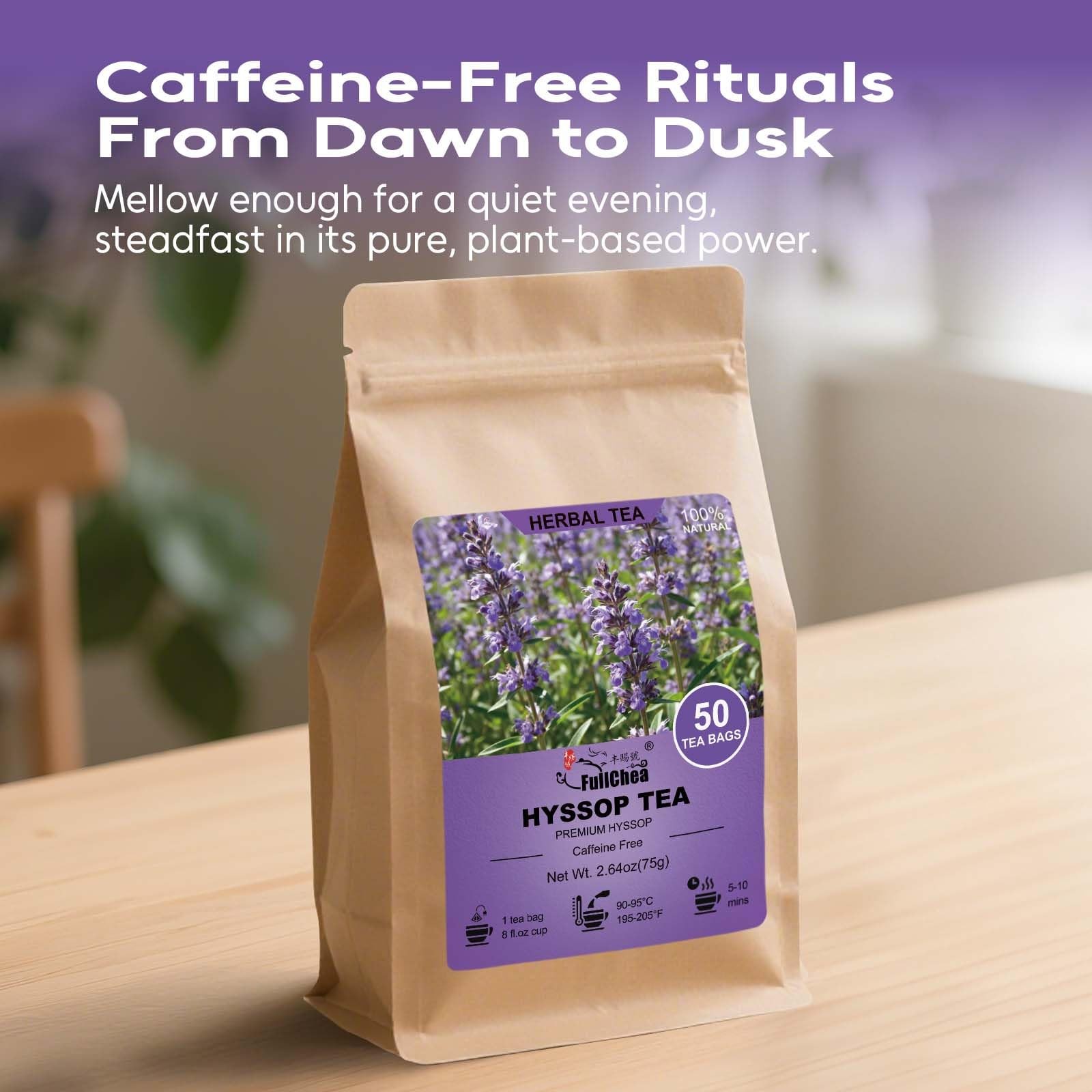 Organic Hyssop Herbal Tea Bags – 24 Count for Wellness Relaxation