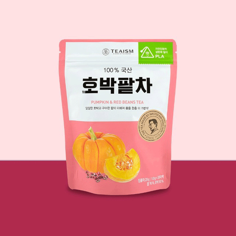 Ssanggye Korean Pumpkin & Red Bean Tea – 20 Pyramid Tea Bags | Caffeine-Free