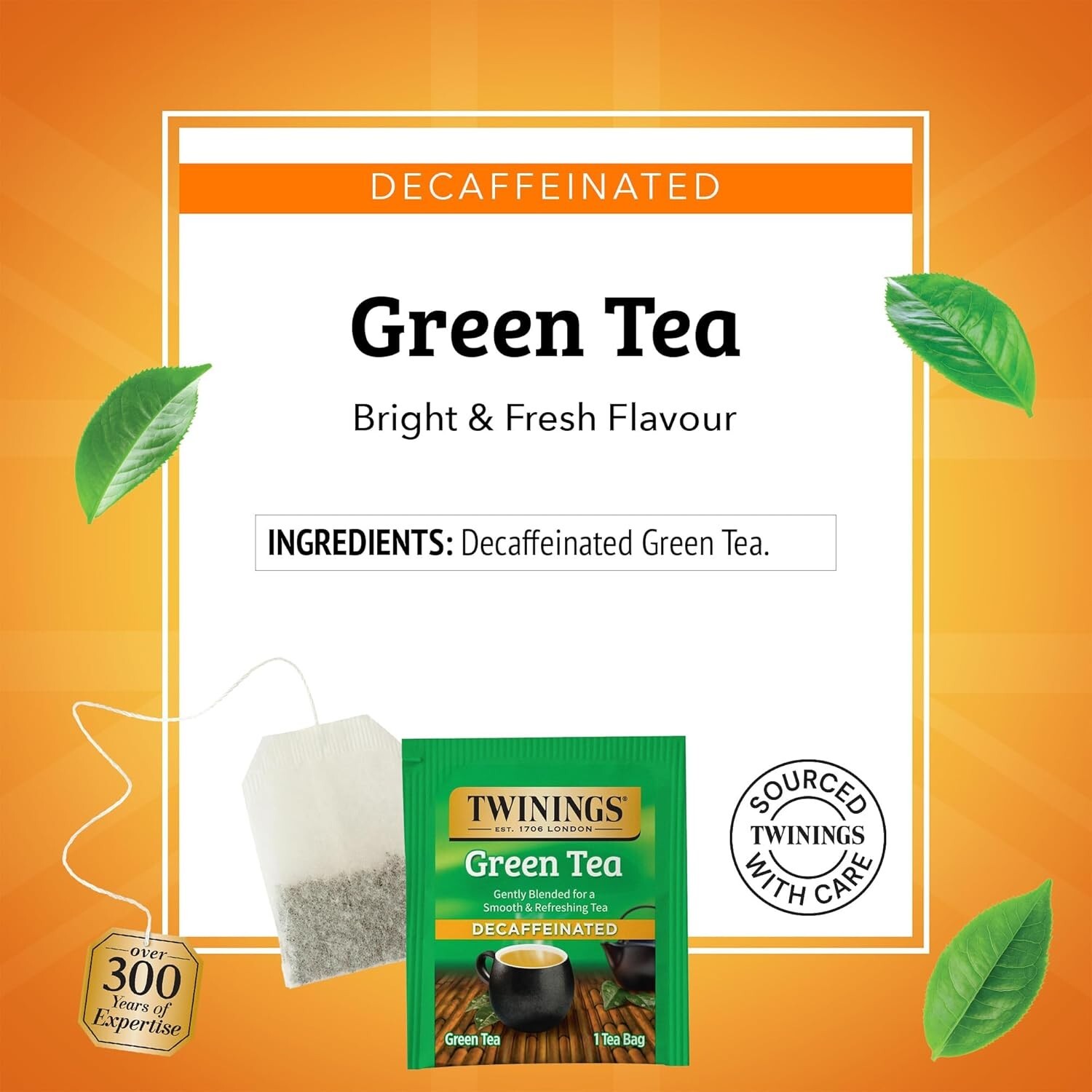 Decaffeinated Green Tea, Individually Wrapped Bags, 20 Count (Pack of 6), Smooth