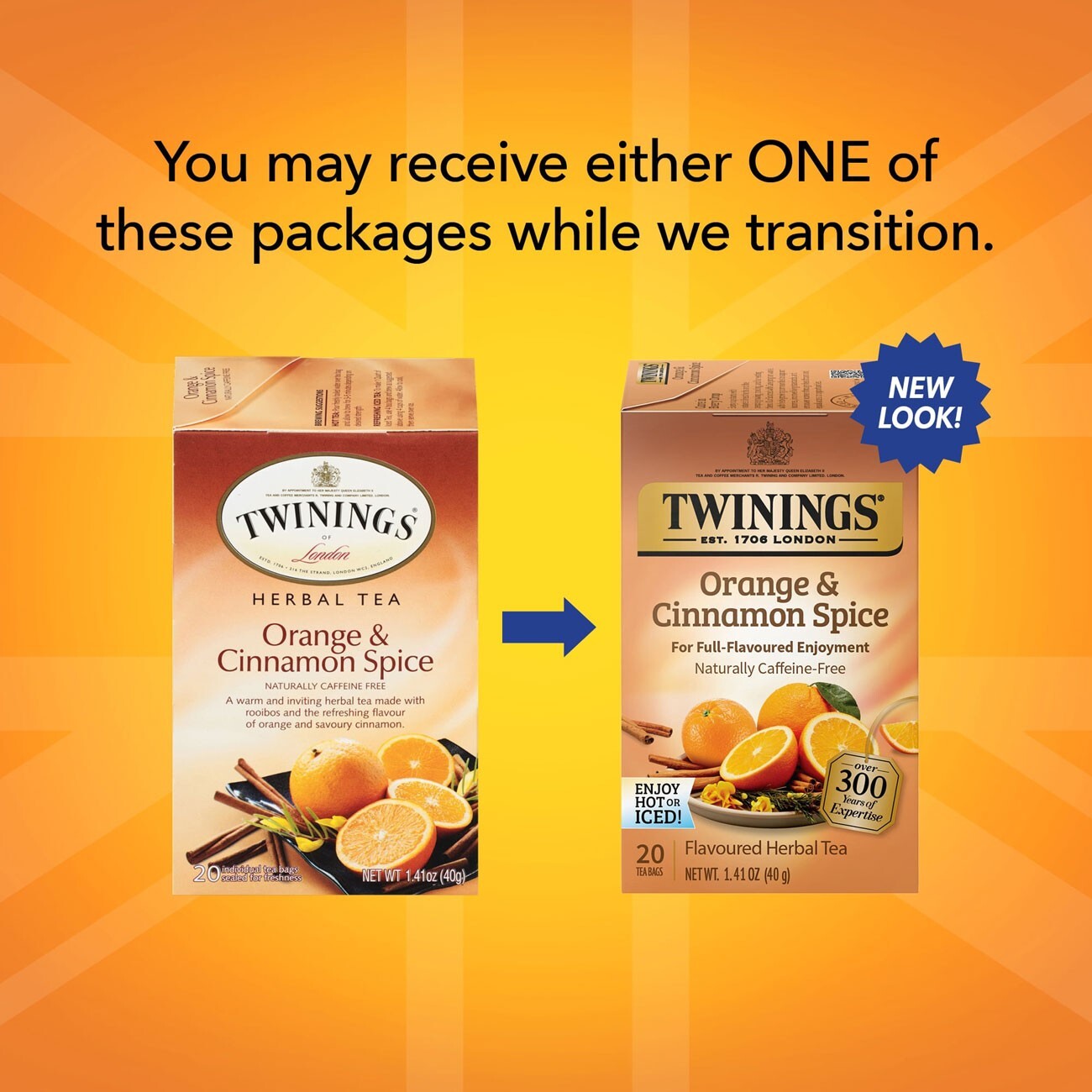 Twinings Orange & Cinnamon Spice Herbal Tea – 20 tea bags