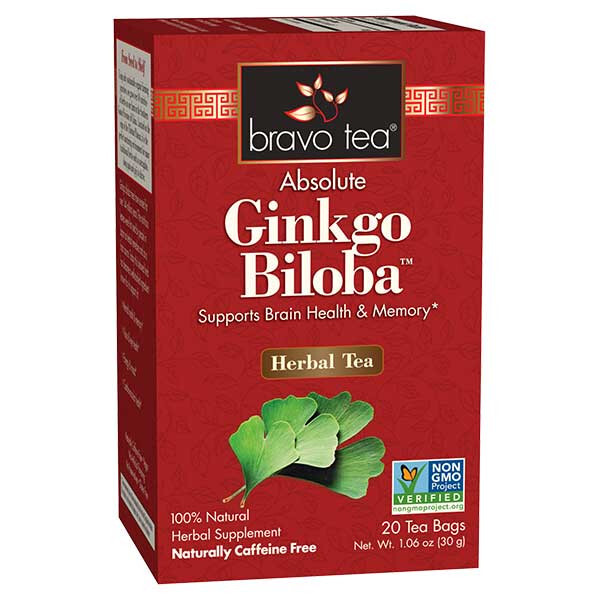Bravo Herbal Tea Absolute Ginkgo Biloba 20 Tea Bags Brain Health & Memory NO GMO