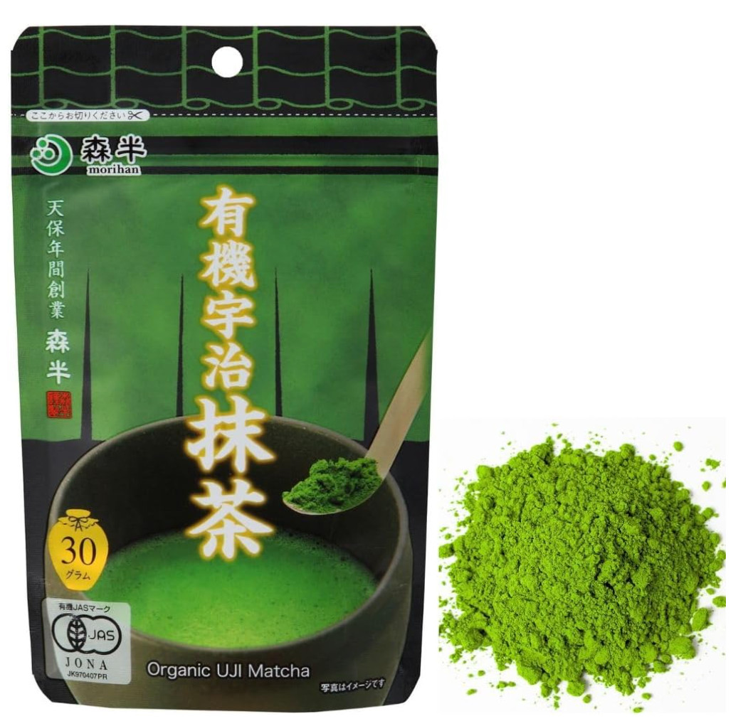 Morihan Organic Uji Matcha Powder 30g – Premium Japanese Green Tea ( JAS )