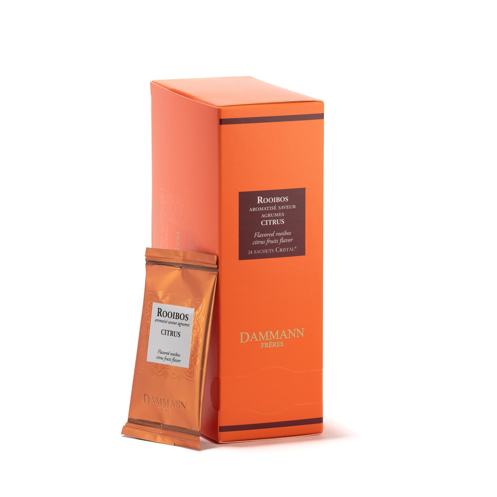 Dammann Freres Sachets, Rooibos Citrus Tea Bags, Premium Gourmet, Notes of Le…