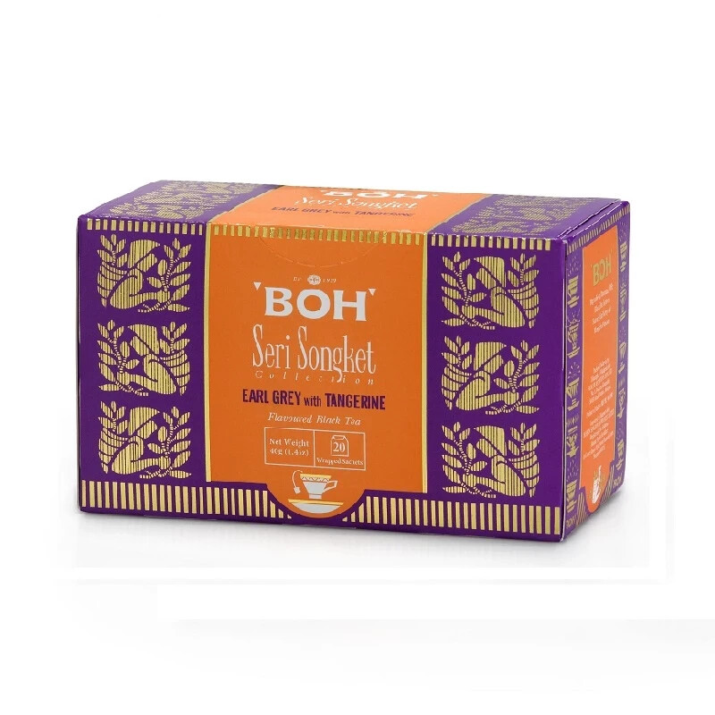 BOH SERI SONGKET EARL GREY WITH TANGERINE 20 TEABAG SACHET | MALAYSIA PRODUCT.