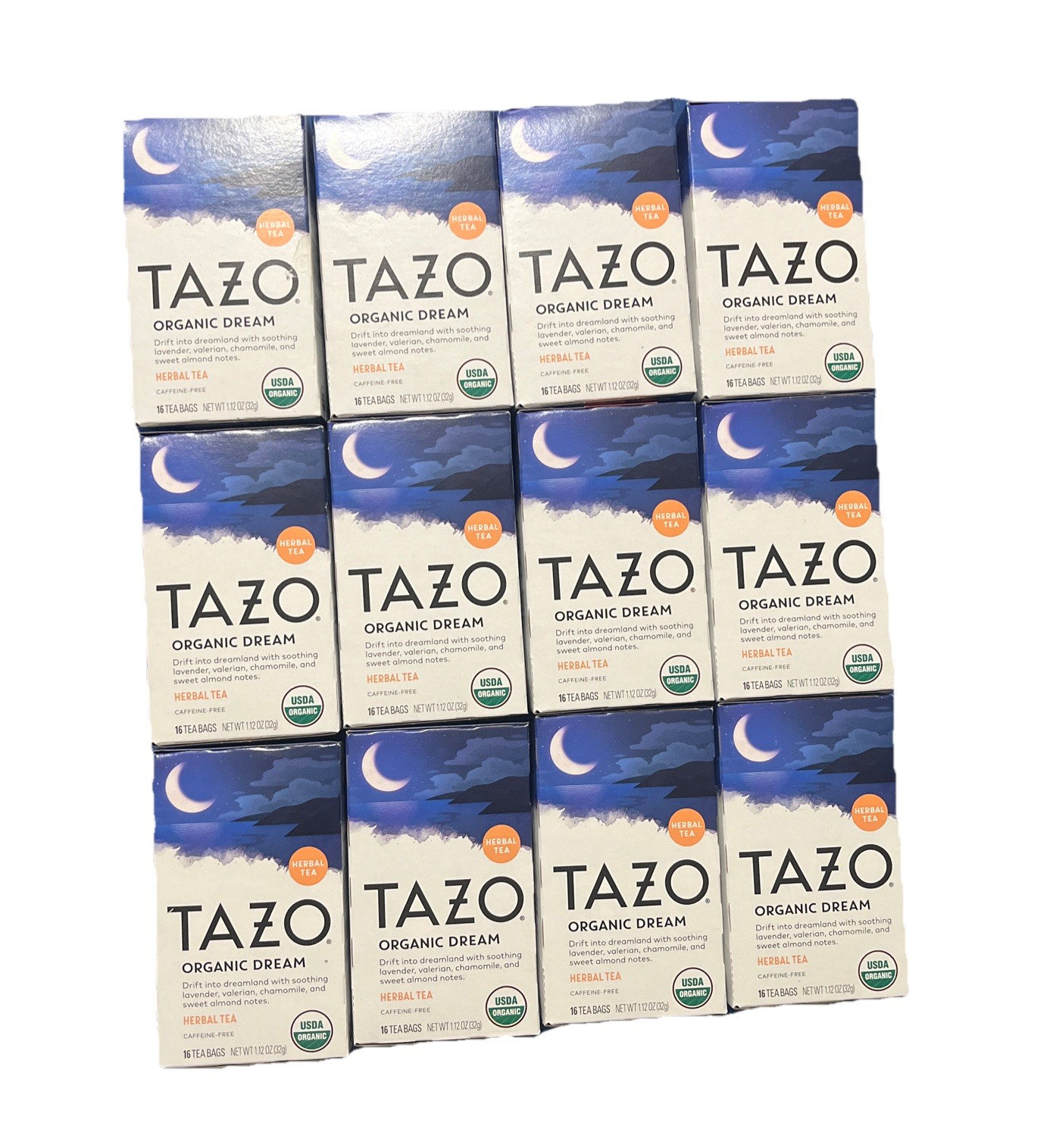 12x Tazo Regenerative Organic Dream Herbal Tea 16 Tea Bag Sleep New BB05/2027