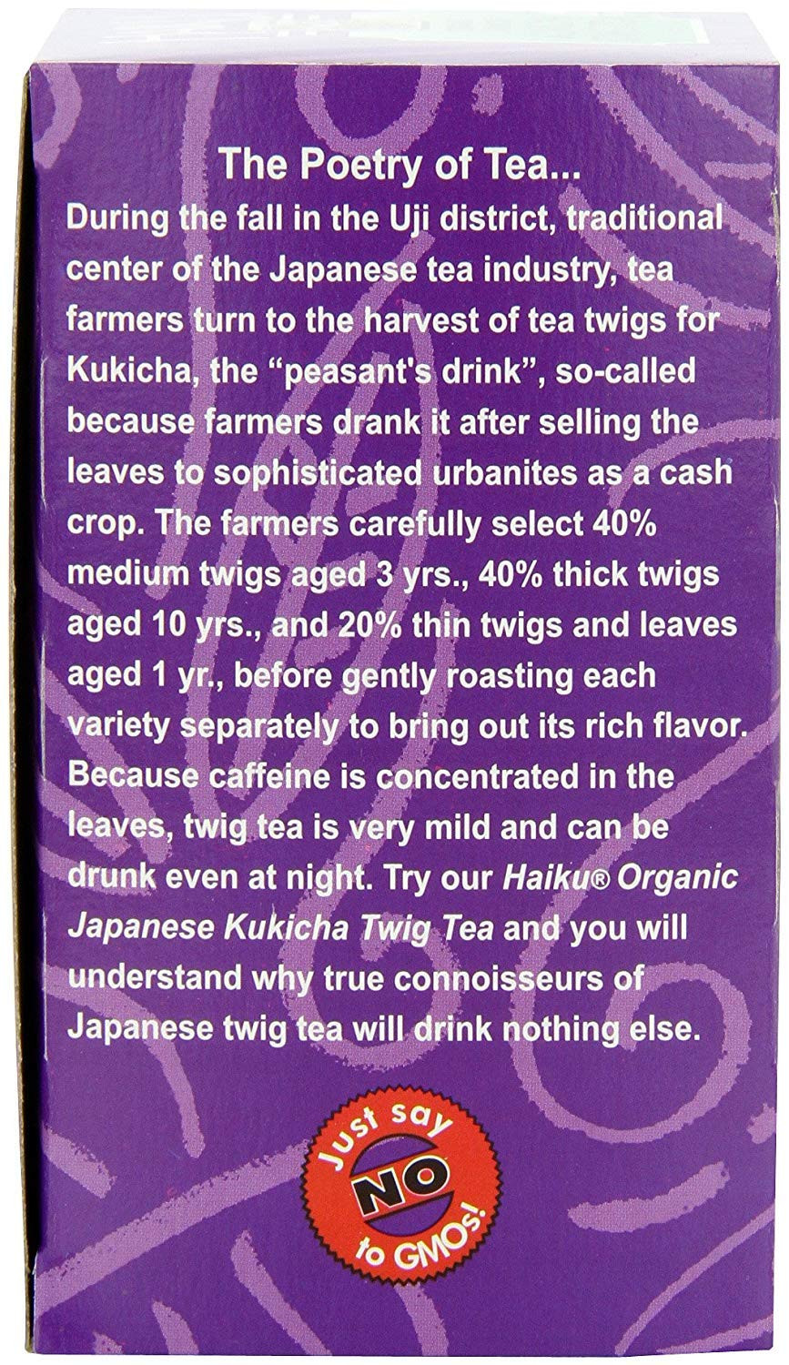 Haiku Japanese Kukicha Twig, 100% Organic, 16 Tea Bags