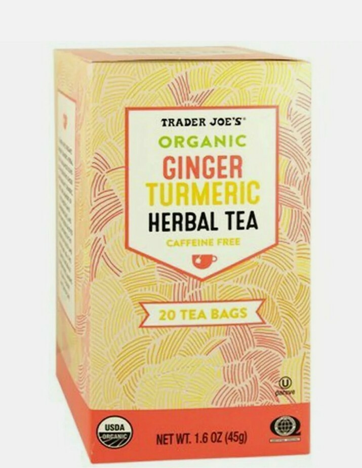 4 Packs Trader Joe’s Organic Ginger Turmeric Herbal Tea 20 Tea Bags 1.6 oz Each