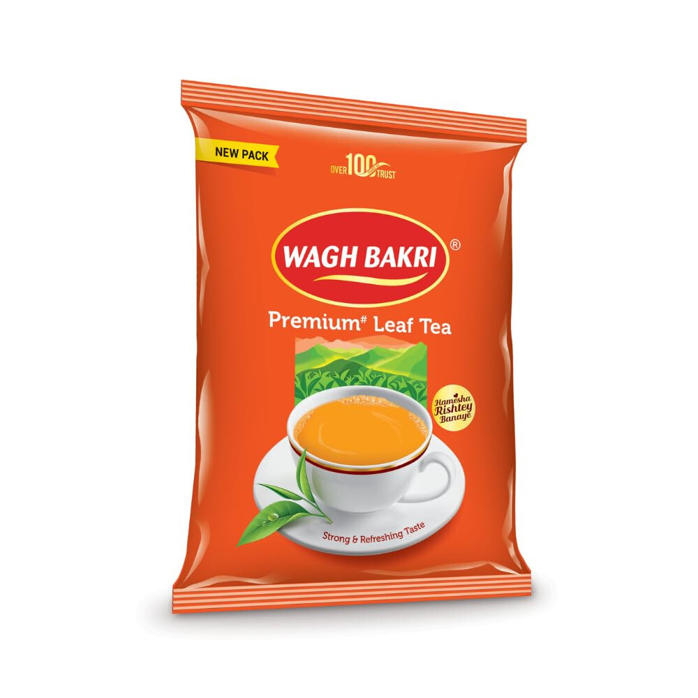 Wagh Bakri Premium Leaf Tea -Loose Leaves Jar-Great Taste From India-1KG -FreeS