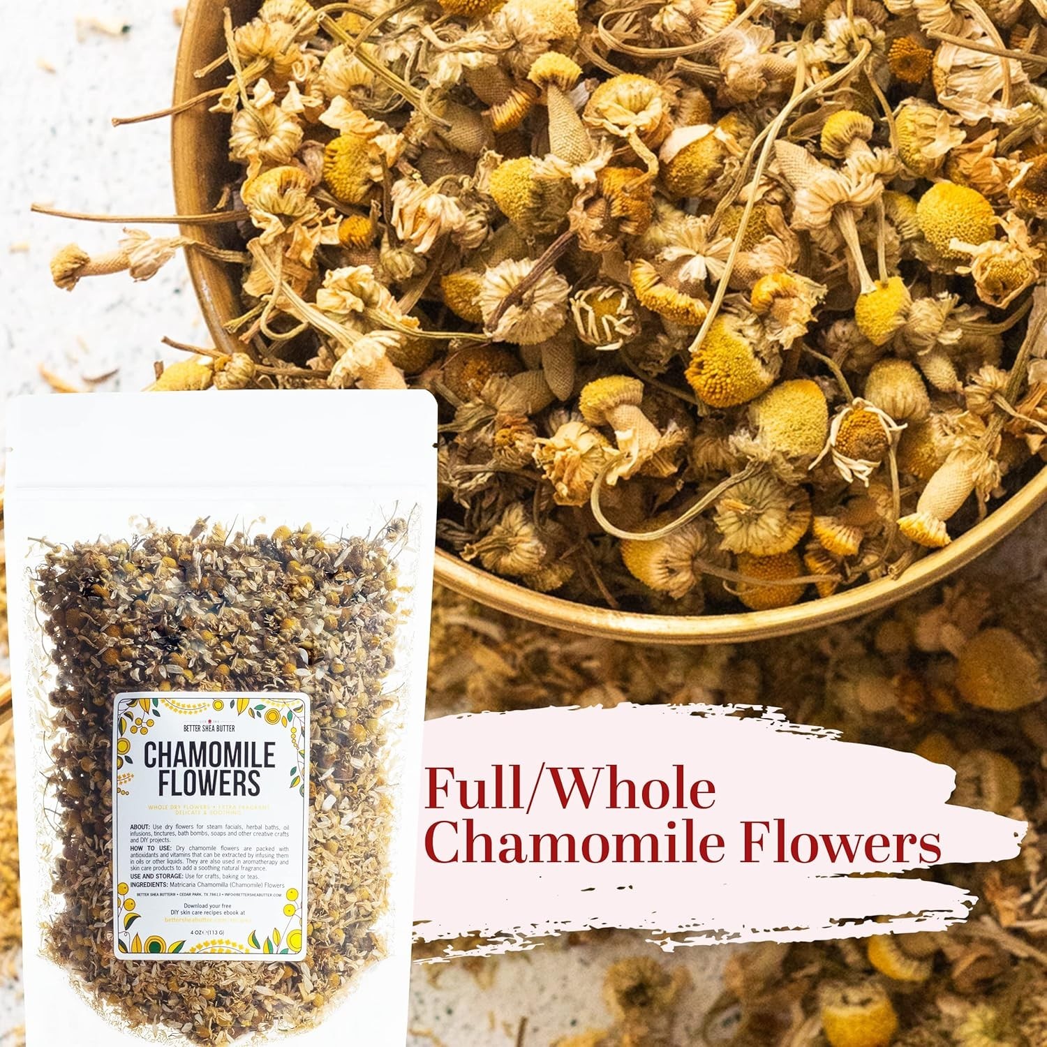 Dried Chamomile Flowers Bulk – Edible Dry Flowers for Relaxing Chamomile Tea …