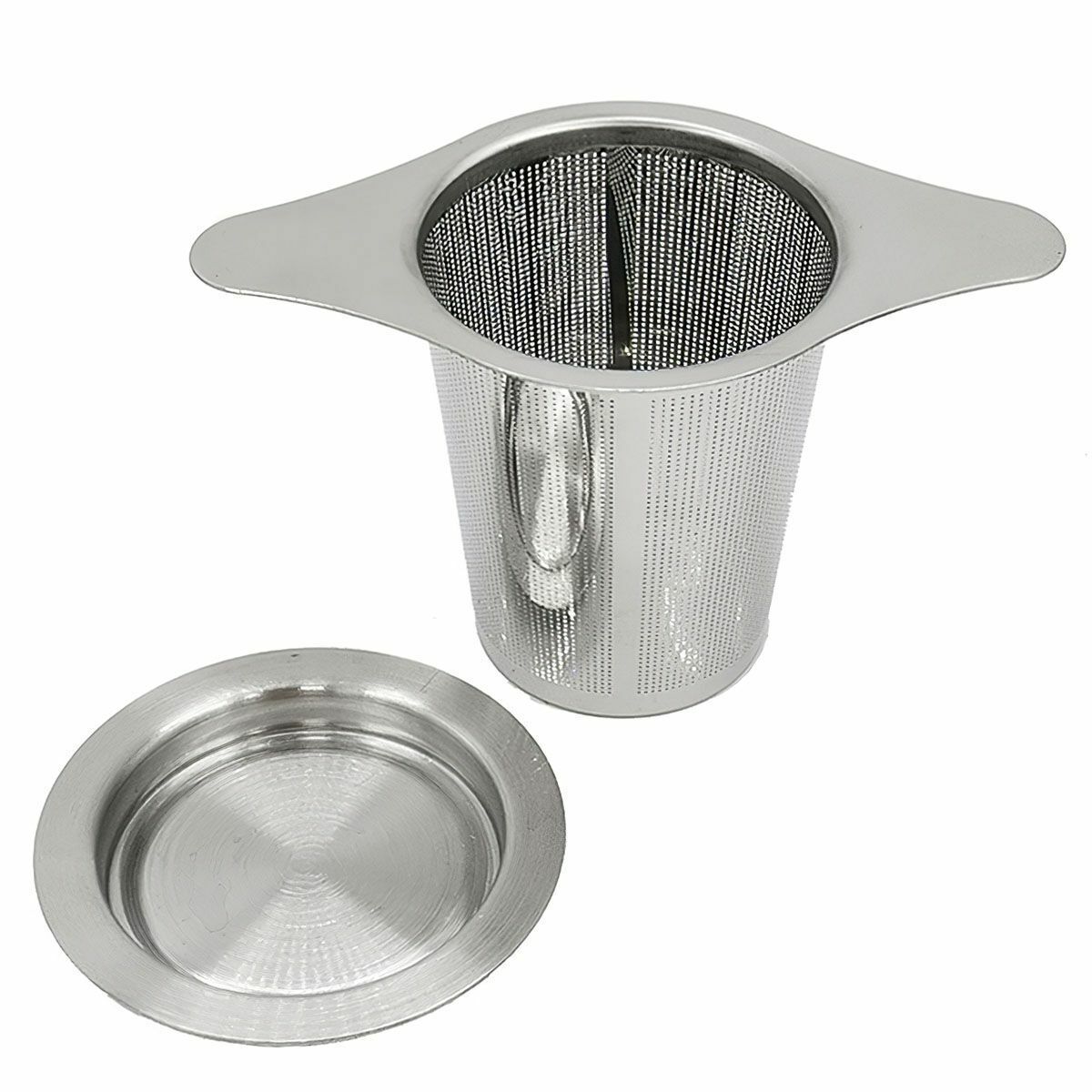 Portable Stainless Steel Double Handles Tea Infuser Mesh Strainer Large Capacity
