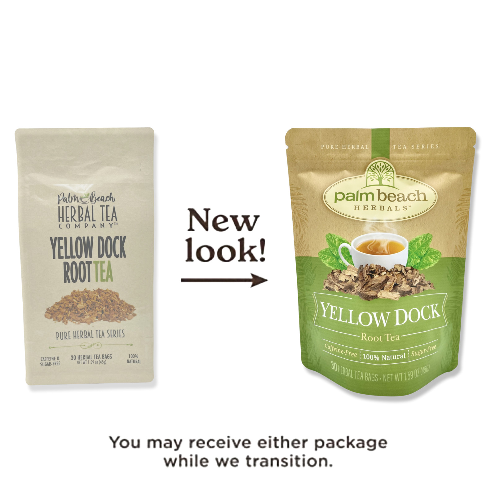 Yellow Dock Root Tea by Palm Beach Herbals | 30ct, Caffeine-Free