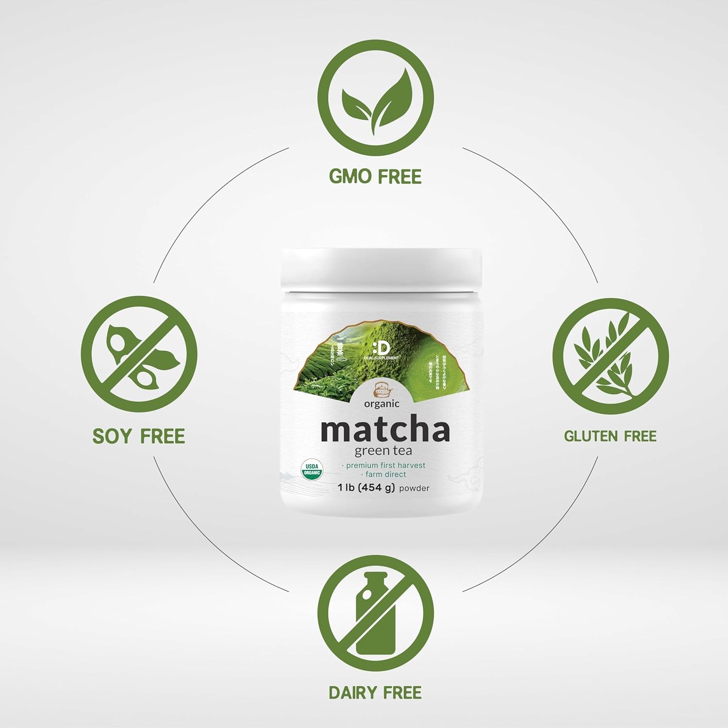 Organic Matcha Green Tea Powder, 1 lb (454g) | First Harvest, Culinary Grade…
